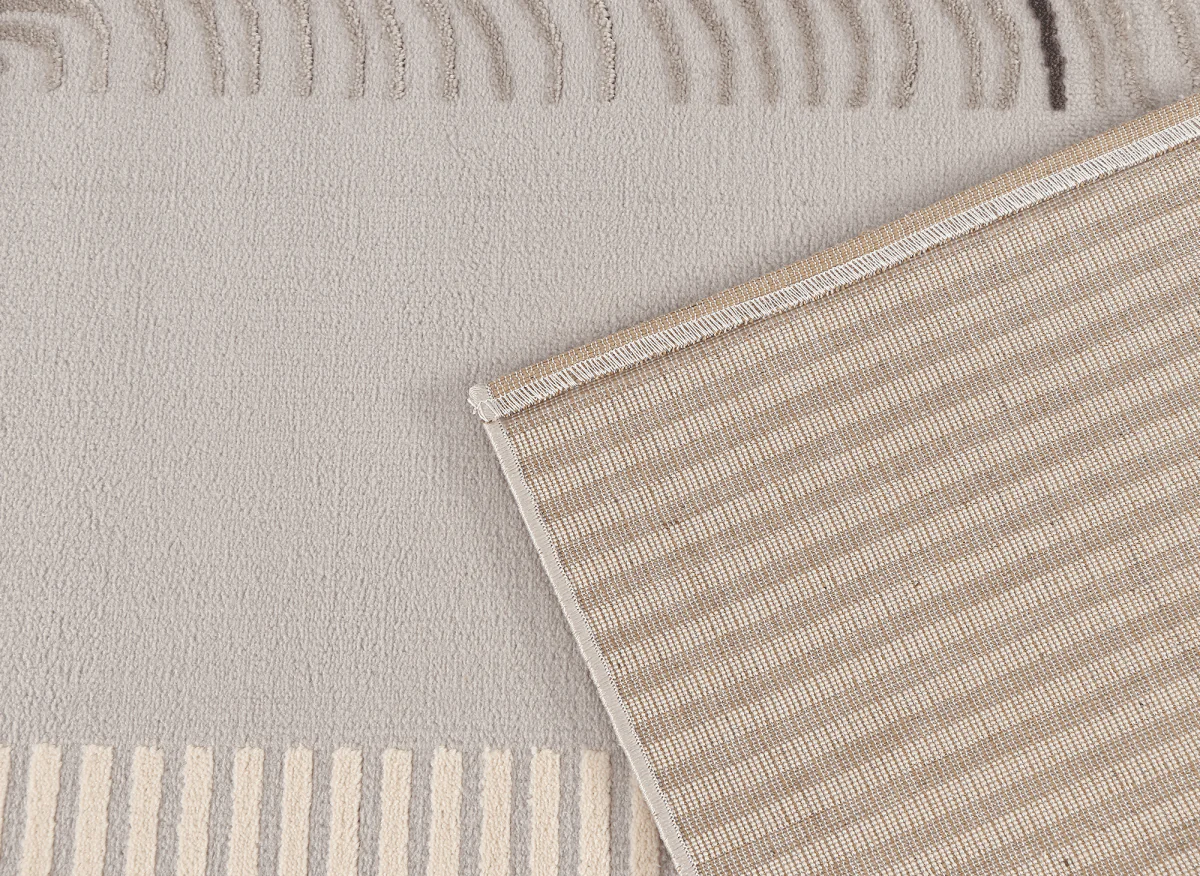 Tapis gris et beige à motifs 160 x 230 cm LYAH - Image 3