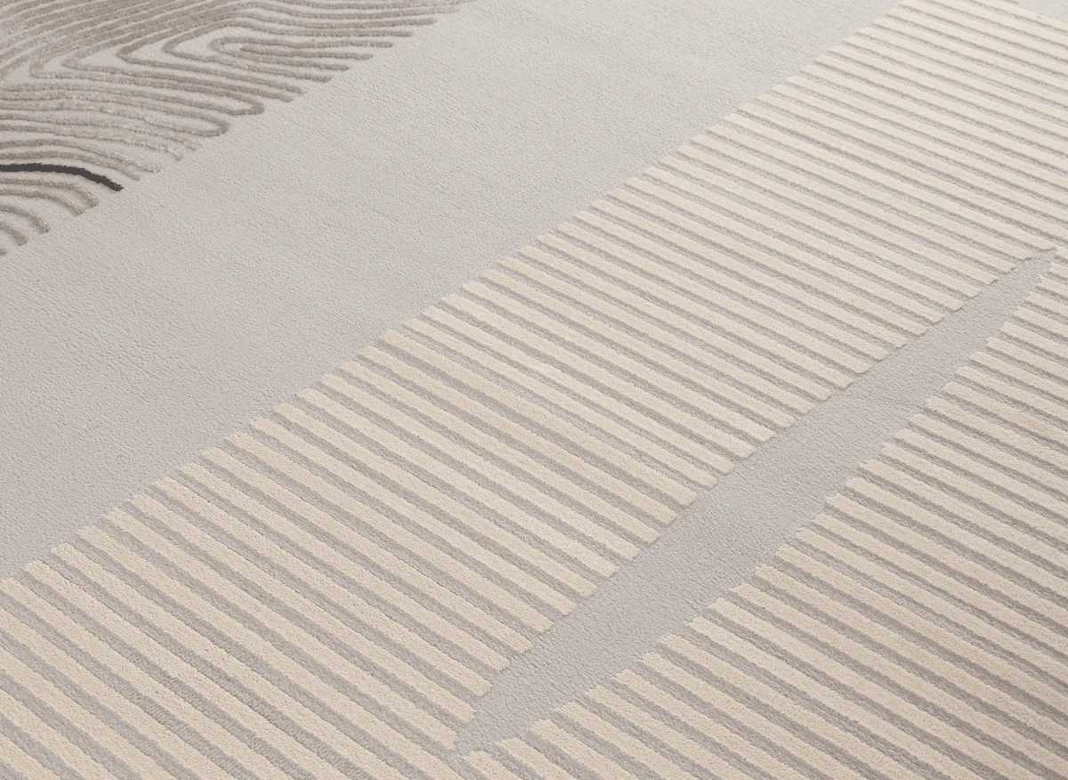 Tapis gris et beige à motifs 160 x 230 cm LYAH - Image 6