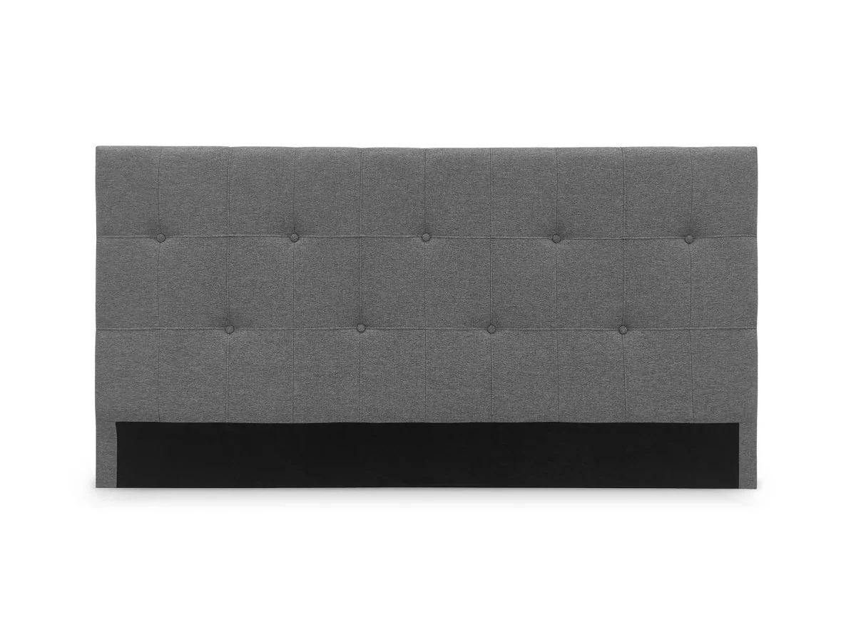 Tête de lit capitonnée en tissu gris 160 cm DOMICE - Image 2