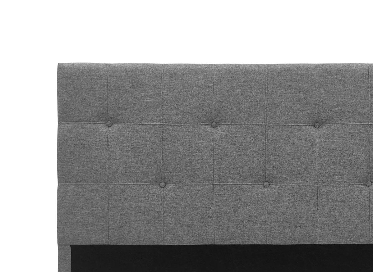 Tête de lit capitonnée en tissu gris 160 cm DOMICE - Image 3