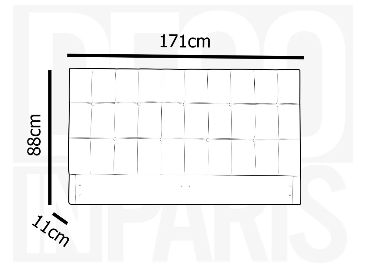 Tête de lit capitonnée en tissu gris 160 cm DOMICE - Image 4
