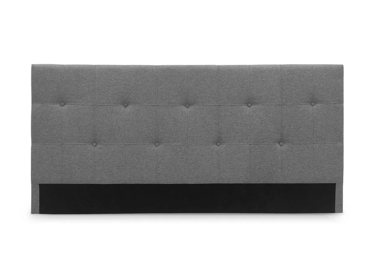 Tête de lit capitonnée en tissu gris 180 cm DOMICE - Image 2